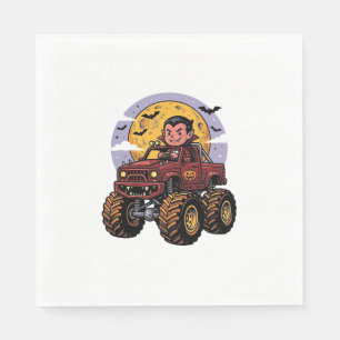 Serviette En Papier Conception de T-shirt Halloween de camion monstre