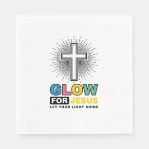 Serviette En Papier Conception de t-shirt lumineux Croix chrétienne Br