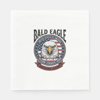 Serviette En Papier Conception de T-Shirt Patriotique Aigle Chauve Vin
