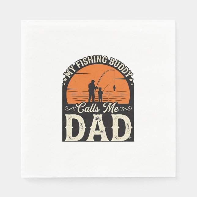 Serviette En Papier Conception de T-shirt pour papa, copain de pêche v (Devant)