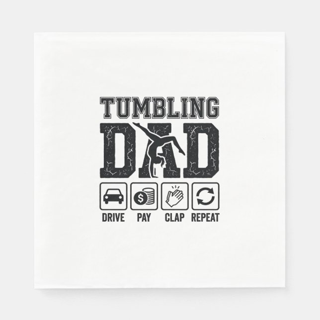 Serviette En Papier Conception de T-shirt Tumbling Dad Drive Pay Clap  (Devant)