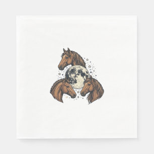 Serviette En Papier Conception de T-Shirt vectoriel de cheval de lune