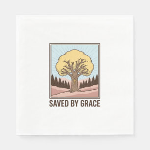Serviette En Papier Conception de t-shirt vintage d'arbre chrétien sau