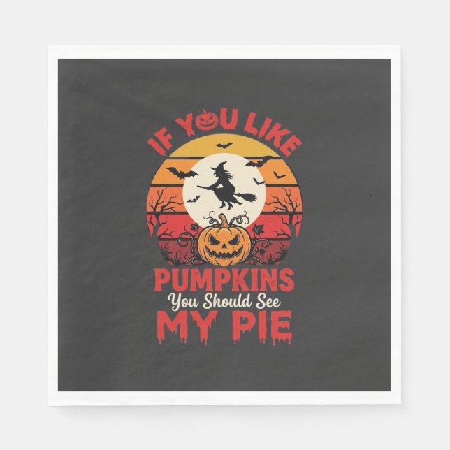 Serviette En Papier Conception de tarte de citrouilles drôles d'Hallow (Devant)