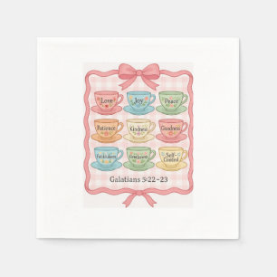 Serviette En Papier Conception de tasse de thé rose