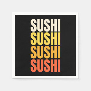 Serviette En Papier Conception de texte de Sushi
