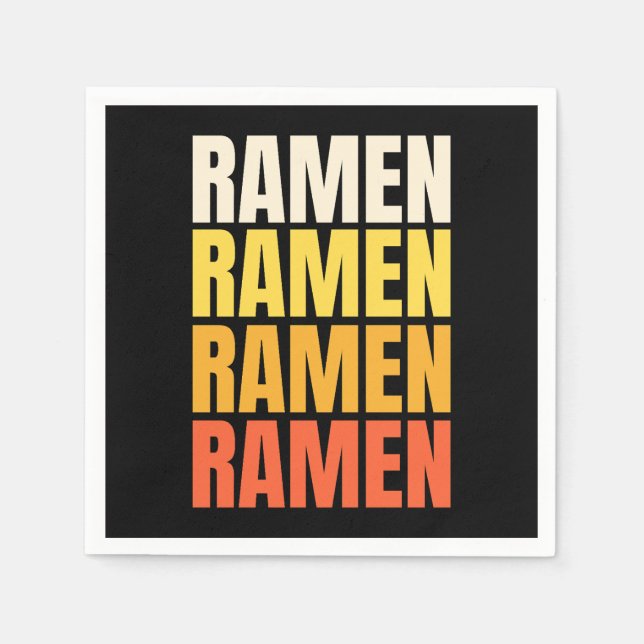 Serviette En Papier Conception de texte Ramen (Devant)
