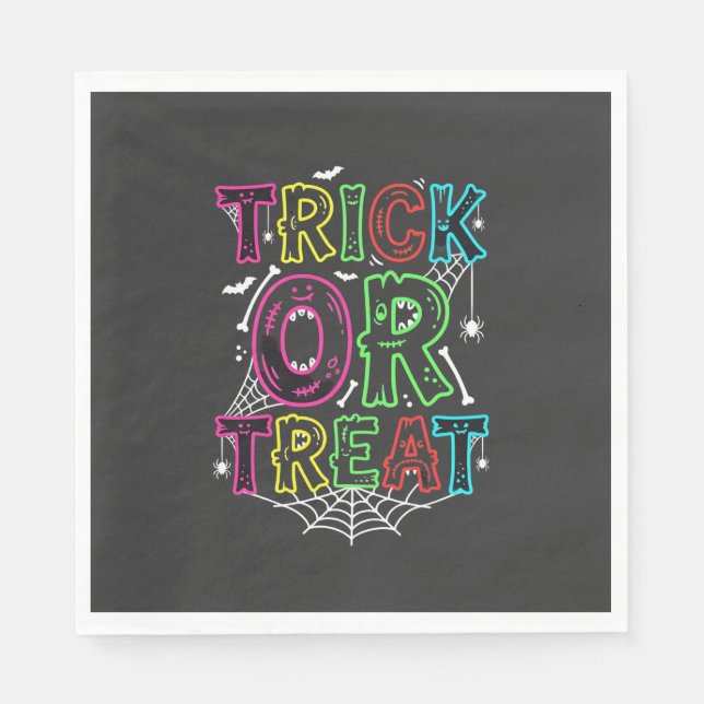 Serviette En Papier Conception de toile d'araignée Halloween Trick or  (Devant)