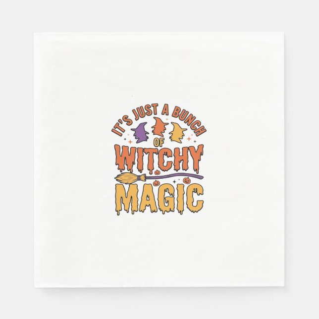 Serviette En Papier Conception de typographie Halloween magique ensorc (Devant)