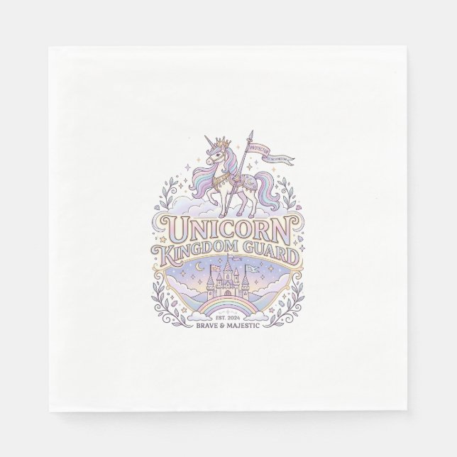 Serviette En Papier Conception de vecteur de cadeau de licorne Wanderl (Devant)