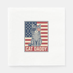 Serviette En Papier Conception de vecteur de chat patriotique Cat Dadd