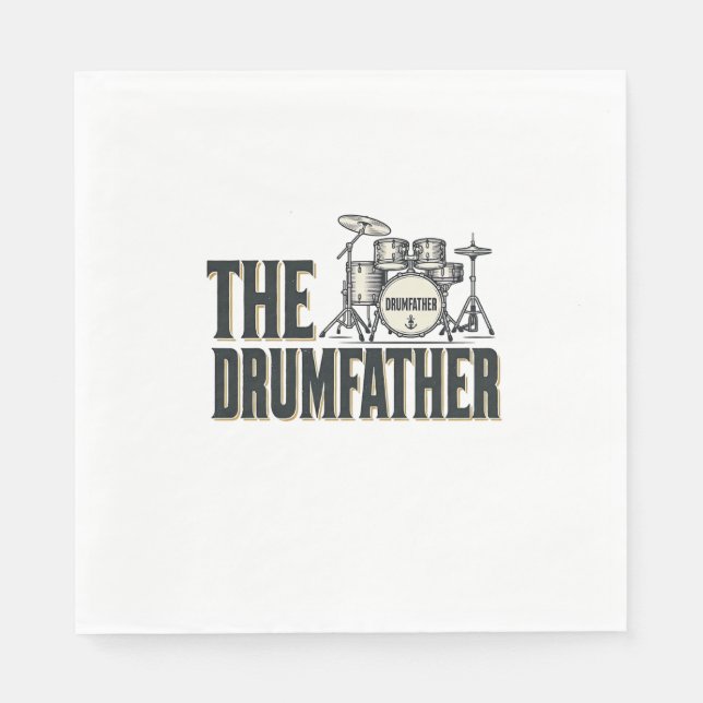 Serviette En Papier Conception de vecteur de citation de batteur Drumf (Devant)