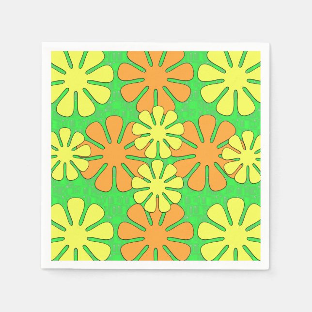 Serviette En Papier Conception des fleurs (Devant)