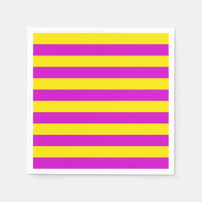 Serviette En Papier Conception des rayures pourpre et jaune (Devant)