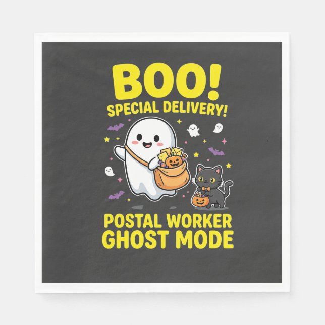 Serviette En Papier Conception d'Halloween pour les travailleurs posta (Devant)
