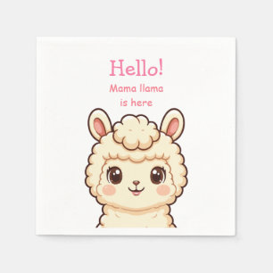 Serviette En Papier Conception d'illustration de lama mignon