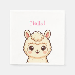 Serviette En Papier Conception d'illustration de lama mignon