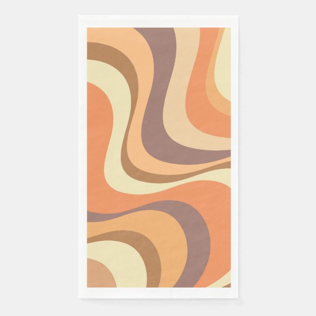 Serviette En Papier Conception d'ondes rétrogrades modernes multicolor (Devant)