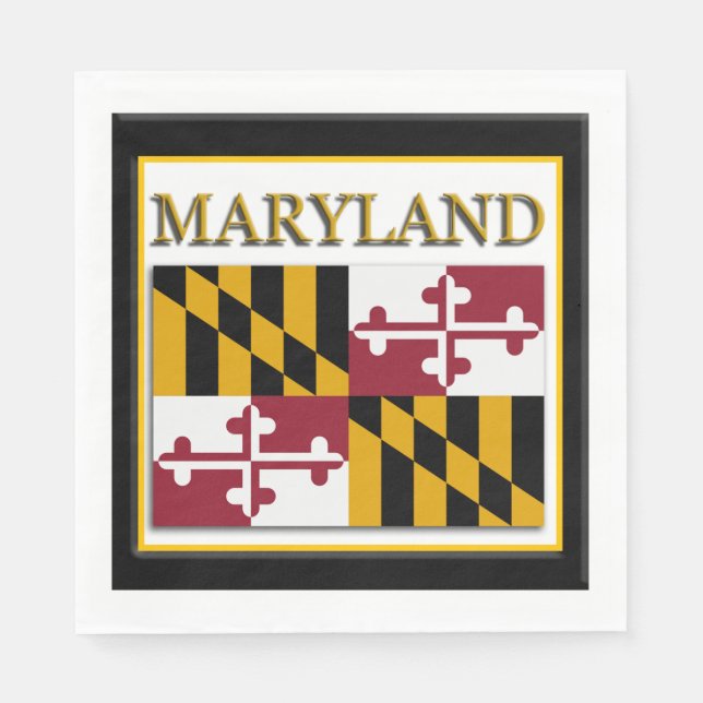 Serviette En Papier Conception du drapeau de l'État du Maryland (Devant)