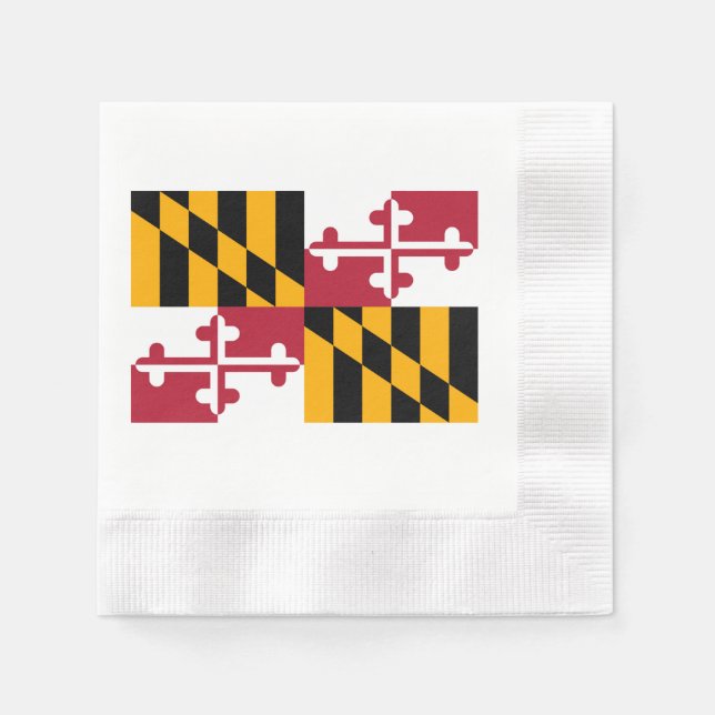 Serviette En Papier Conception du drapeau de l'État du Maryland (Devant)