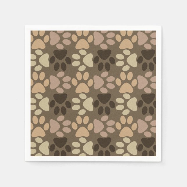 Serviette En Papier Conception Empreinte de patte (Devant)