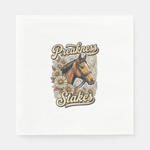 Serviette En Papier Conception Fleurale de Course de Cheval Vintage Pr