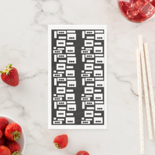 Serviette En Papier Conception géométrique blanche symétrique avec cro