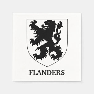 Serviette En Papier Conception graphique de l'art du Lion des Flandres