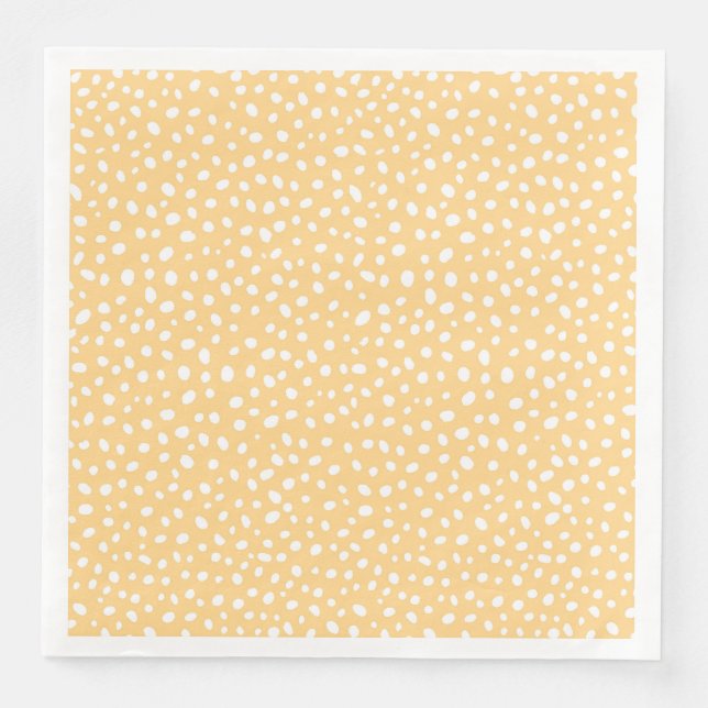Serviette En Papier Conception Graphique De Points Inégaux Jaune Clair (Devant)