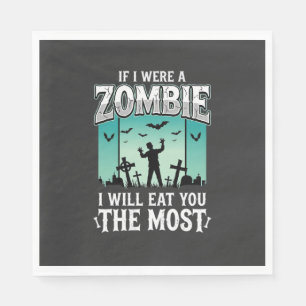Serviette En Papier Conception Halloween Zombie Je Vous Mangerai_1