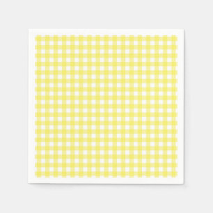Serviette En Papier Conception jaune et blanche de guingan