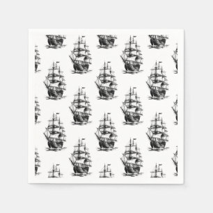 Serviette En Papier Conception minimaliste des Motifs de voiliers Vint