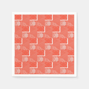 Serviette En Papier Conception moderne de corail chic