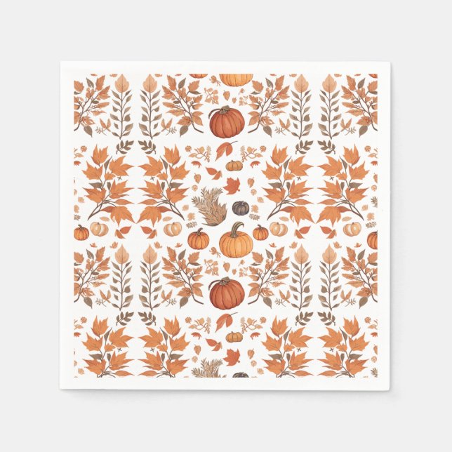 Serviette En Papier Conception motif d'automne (Devant)