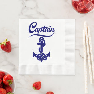 Serviette En Papier Conception nautique d'ancre de voilier capitaine