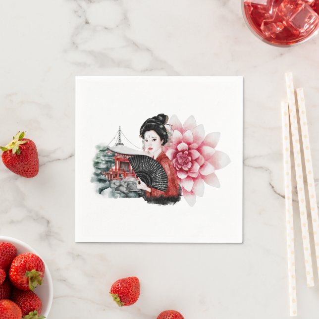 Serviette En Papier Conception Okinawa Series 36 (En situation)