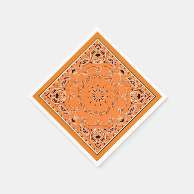 Serviette En Papier conception orientale orange (Coin)