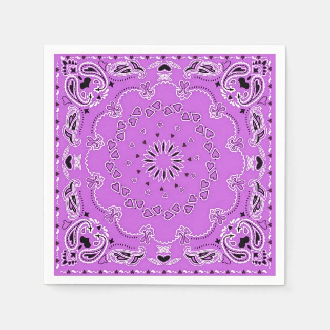 Serviette En Papier Conception orientale violette (Devant)