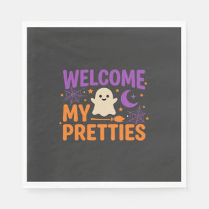 Serviette En Papier Conception SVG de fantôme d'Halloween Bienvenue me