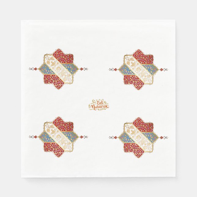 Serviette En Papier Conception turque élégante Eid Mubarak  (Devant)