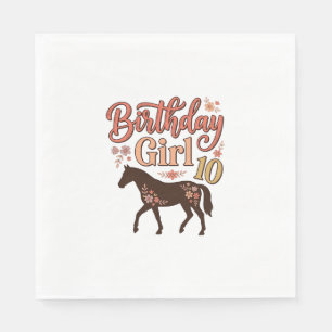 Serviette En Papier Conception vectorielle florale de cheval 10 pour f