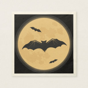 Serviette En Papier Conception vintage de silhouette de Halloween