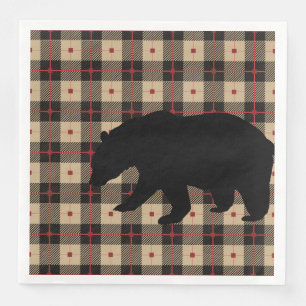 Serviette En Papier Concernez Plad bronzage rouge noir