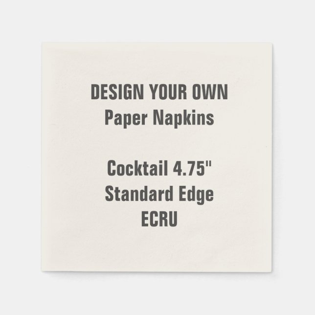 Serviette En Papier Concevez vos propres serviettes de cocktail ECRU 4 (Devant)