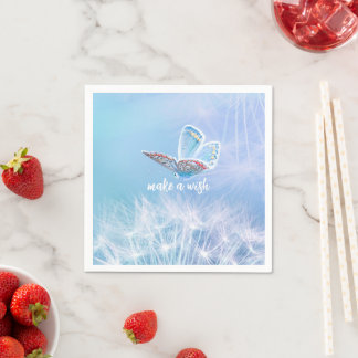Serviette En Papier Concevoir un Dandelion et un Papillon