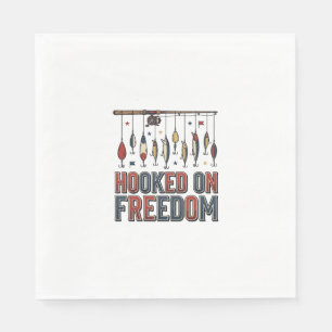 Serviette En Papier Conçu pour la liberté Chemise de pêche patriotique