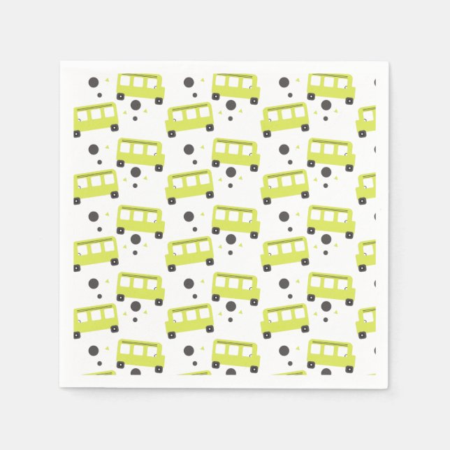 Serviette En Papier Conducteur de bus scolaire Confetti Jaune Enseigna (Devant)