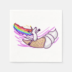 Serviette En Papier Cône de glace à la licorne arc-en-ciel