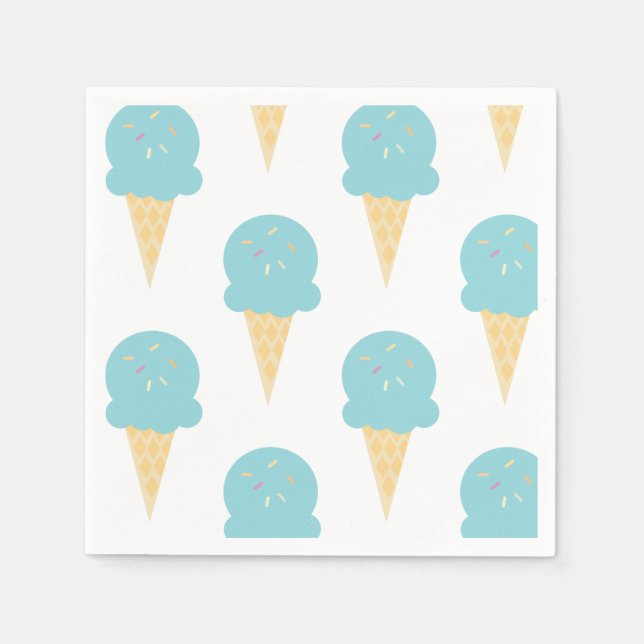 Serviette En Papier Cônes de fête d'anniversaire de glace (Devant)