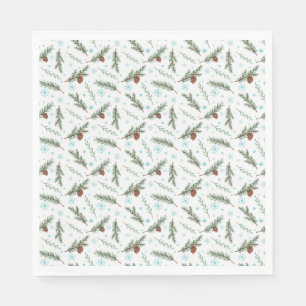 Serviette En Papier Cônes de pin et lacs de neige